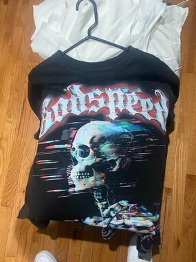 Godspeed Graphic Skull Tee - Men's Crewneck Shirt (Authentic)